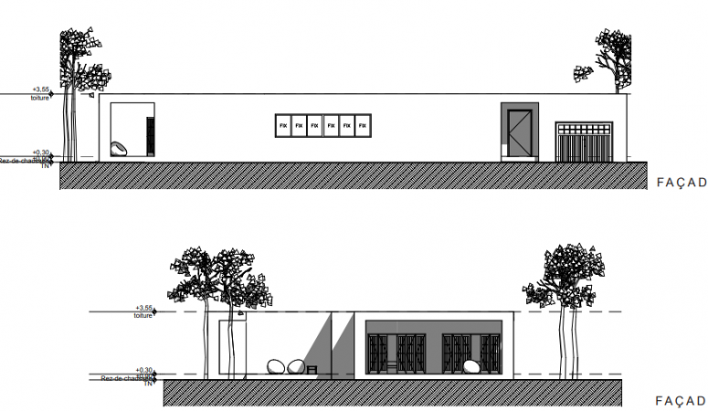 Plan de façade Villa Vitoria