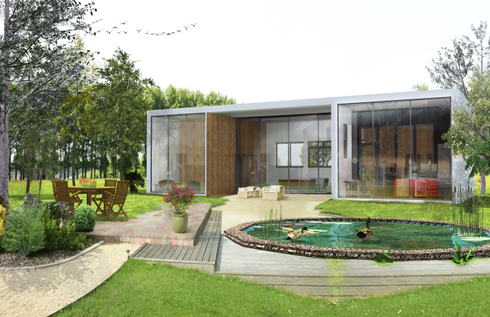 Perspective extérieure maison Alliance Archionline