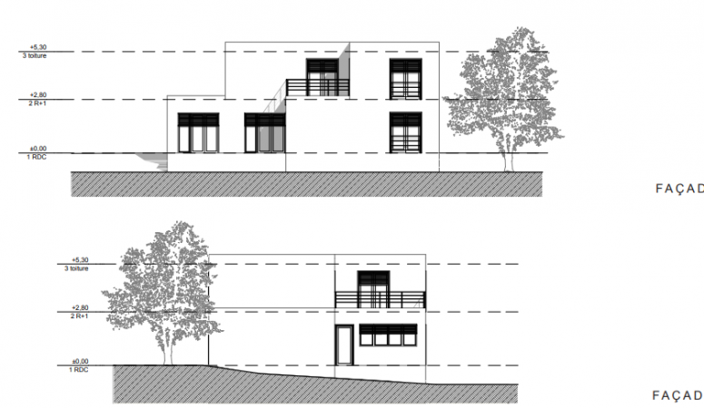 Façade de la maison Amanda