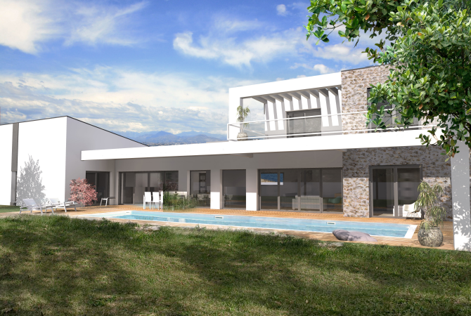 Perspective extérieure maison babino archionline