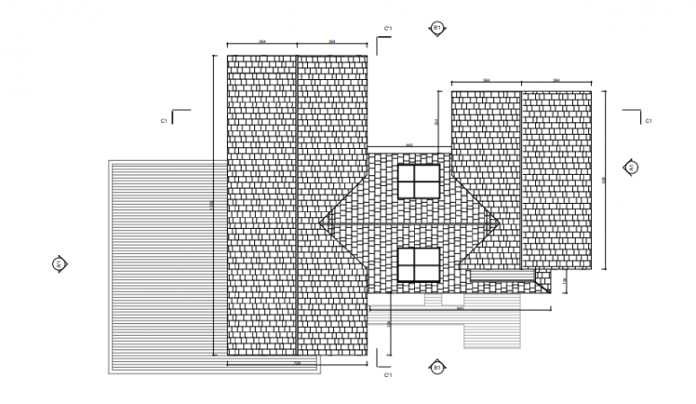 Plan toiture maison Gallegos archionline