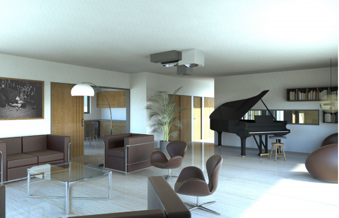 Perspective intérieure maison Vaucluse Archionline