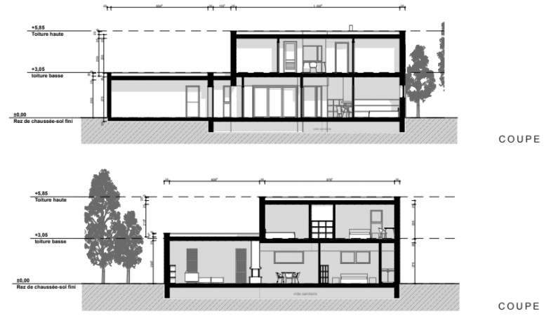 Plan de coupe Maison noé Archionline