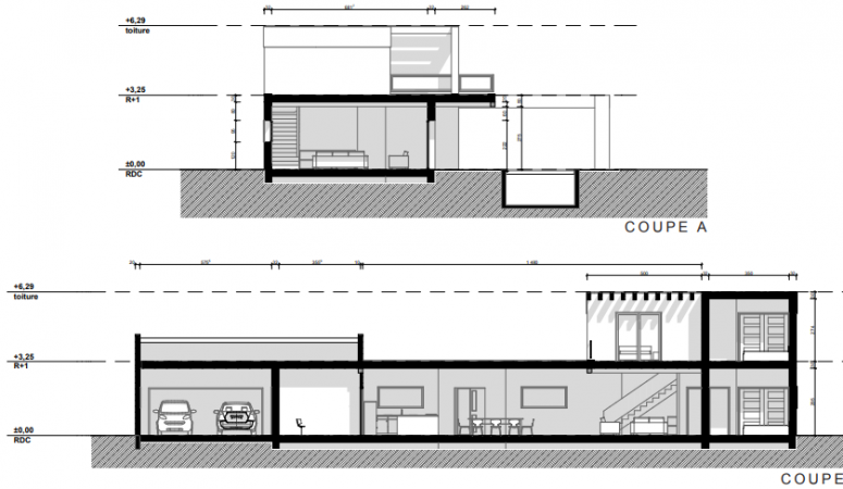 Maison babino archionline plan de coupe