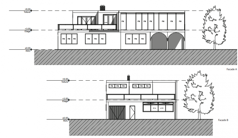 Façade maison trebuchet archionline