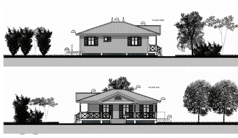 Façade plan maison Virginie Archionline